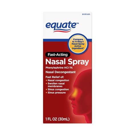 Equate Nasal Four Nasal Spray, Fast Acting Nasal Decongestant, 1 Fl. Oz. - Walmart.com