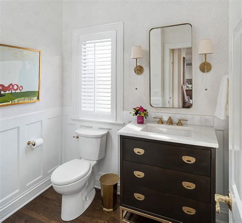 Warren Terrace Powder Room Transitional Cloakroom Chicago By Plain And Posh Houzz Ie