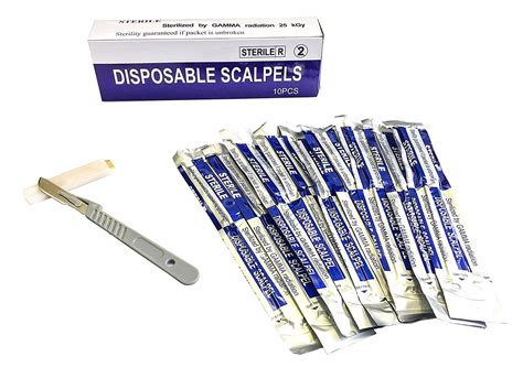 Buy Disposable Scalpel Blades No 10 With Plastic Handle Suitable For