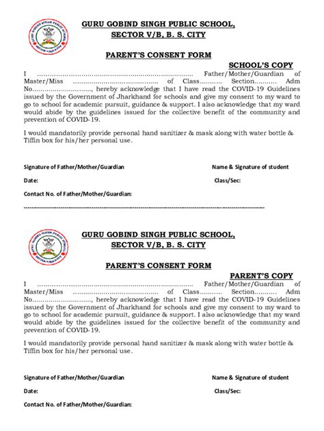 Fillable Online Parents Consent Form Fax Email Print Pdffiller