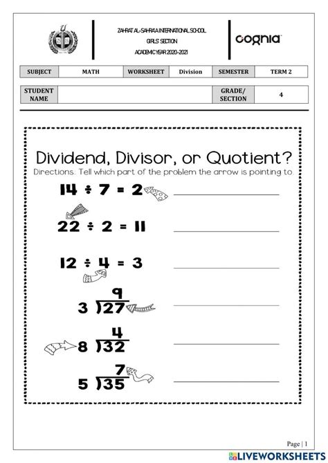 Free Printable Division Vocabulary Worksheet Download Free Printable Division Vocabulary