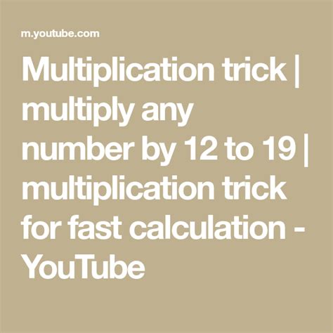 Multiplication Trick Multiply Any Number By 12 To 19 Multiplication