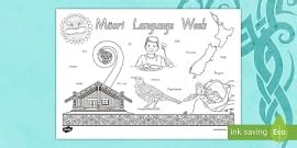 Māori Colour Song Rainbow Colouring Sheet teacher made