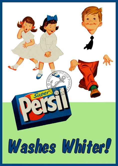 PERSIL WASHES WHITER Vintage Soap Advertising Poster Vintage