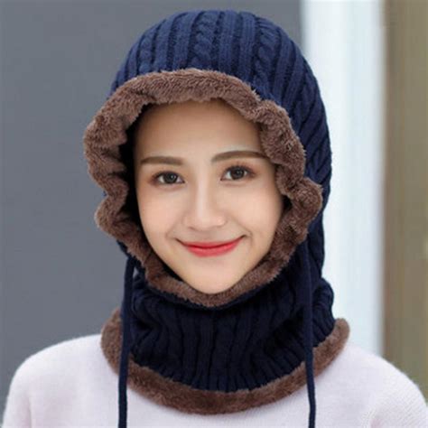 Cheap Women Winter Scarf And Hat Set Knitted Warm Beanie Skullcaps Knit