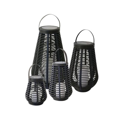 Meduim Solar Tall Rattan Lantern Hk Sl Hanko Lights