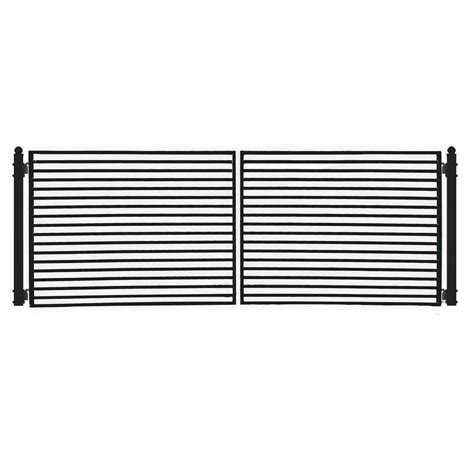 ALEKO Driveway 18 Ft X 6 Ft Black Steel Dual Swing Fence Gate