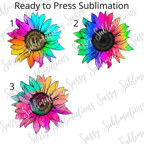 Sunflower Floral Sublimation Ready To Press Sublimation Etsy