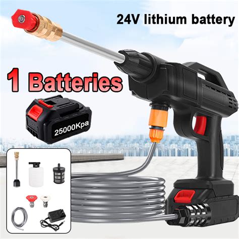 Wireless Car Washer 24v Lithium Battery Portable High Power Spray Pressure Washer 25000kpa