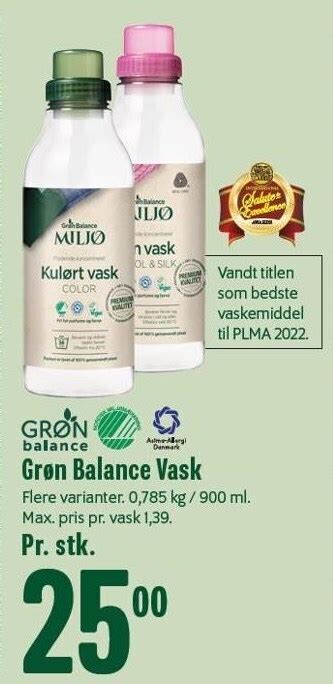 Grøn balance vask tilbud hos Min Købmand