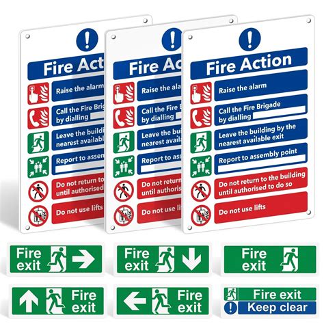 Buy Fire Safety Signs Pack Of Fire Action Notice Sign Mm Rigid