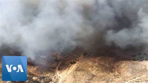 Helicopter View Of Wildfire Burning In California YouTube