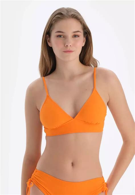 Buy DAGİ Orange Bralette Bikini Top Full Cup Non wired Swimwear for