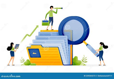 Illustration De La Recherche De Documents Stock S Dans Des Fichiers