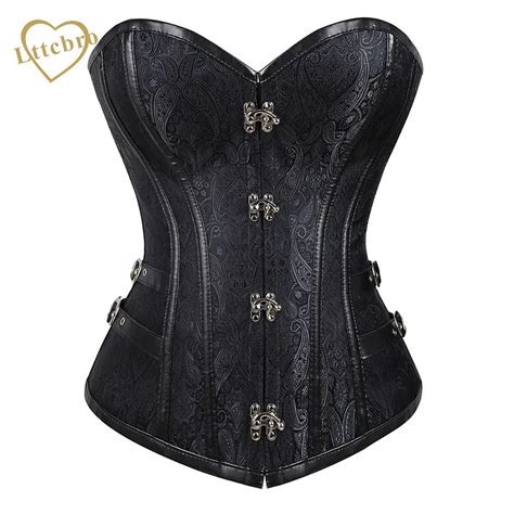 Espartilhos E Corpetes Corset Steampunk Brocade A O Desossada