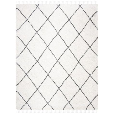 Safavieh Moroccan Fringe Ariha Shag 8 X 10 Ivorygray Indoor Trellis