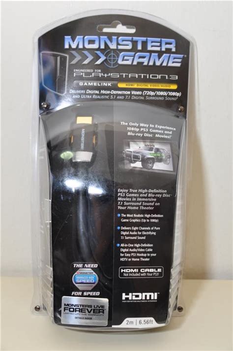 Monster® Gamelink™ Hdmi Cable For Ps3 New