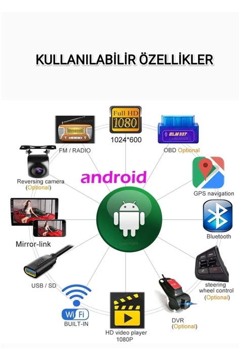 OTODUNYAM Linea 7 Inç Android 2x32 Gb Carplay Android auto Ve