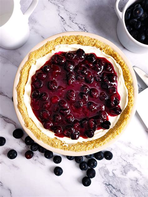 Quick No Bake Blueberry Cheesecake Pie Recipe U Keep Cooking