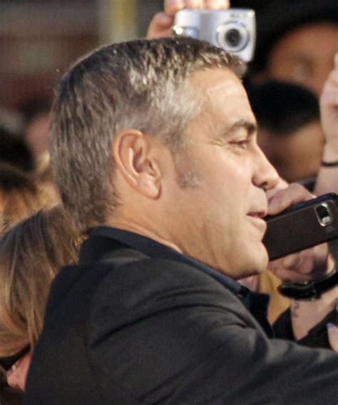 George Clooney Short Straight Light Salt and Pepper Brunette Hairstyle