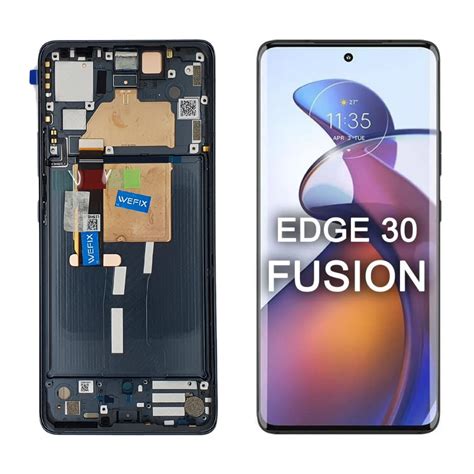 FRONTAL MOTO EDGE 30 FUSION PRETO ARO OLED WEFIX JF DISTRIBUIDORA