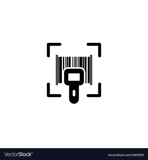 Bar Code Scanner Icon On Isolated White Royalty Free Vector