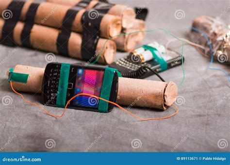 Close Up Shot Of Improvised Explosive Device Bomb Stock Image Image