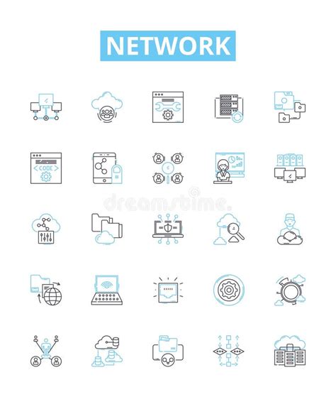 Network Vector Line Icons Set Network Connectivity Lan Wan System Infrastructure Wifi