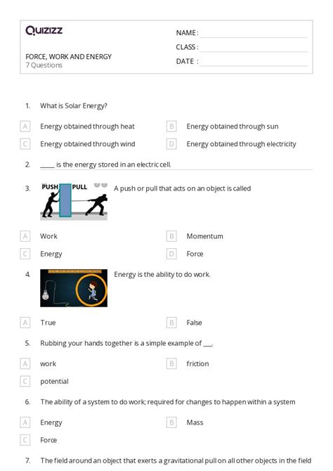 50 Forces And Interactions Worksheets For 1st Class On Quizizz Free