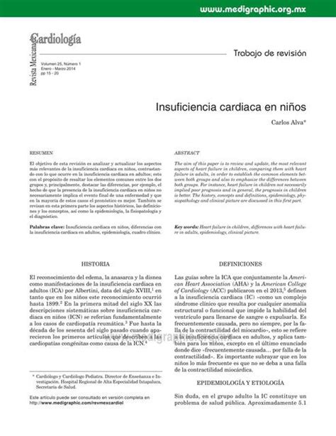 Insuficiencia Card Aca En Ni Os Docspediatria Udocz