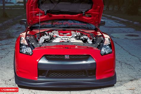 Performance Mods And Vossen Custom Wheels On Red Nissan Gt R — Carid