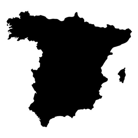 premium vector map  spain black map   transparent background