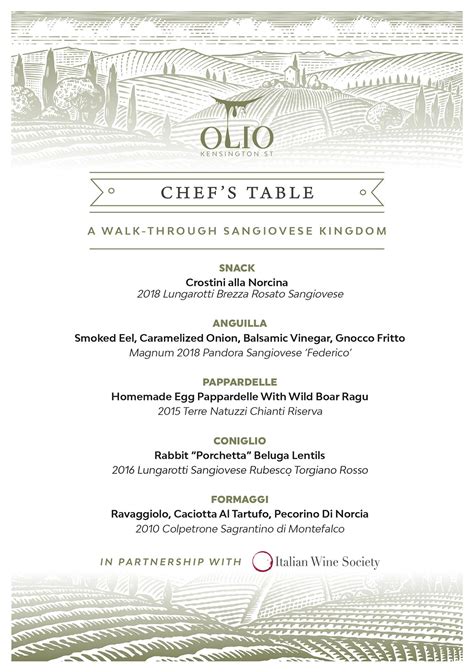 Chef’s Table: A walk-through Sangiovese Kingdom | Olio Kensington Street