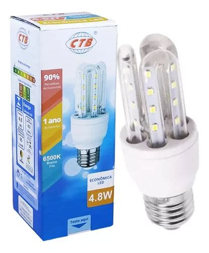 Lâmpada Compacta Led Tipo Milho 5w Branco Frio Kit 5 Peças