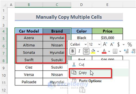 How To Copy Multiple Cells To Another Sheet In Excel Methods