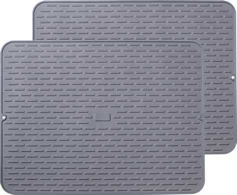 Amazon Luxet Silicone Dish Drying Mat With Built In Drain Lip