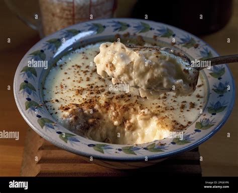 Creamy Greek rice pudding Stock Photo - Alamy