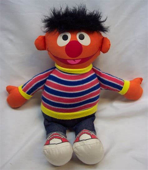 Vintage Sesame Street ERNIE 13 Plush Stuffed Animal Toy 1980's Bert and ...