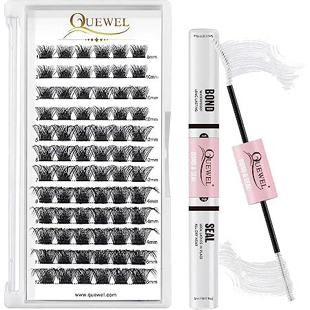 Amazon QUEWEL Cluster Lashes 72 Pcs Wide Stem Individual Lashes