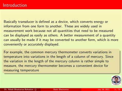 basic electronics electrical transducers