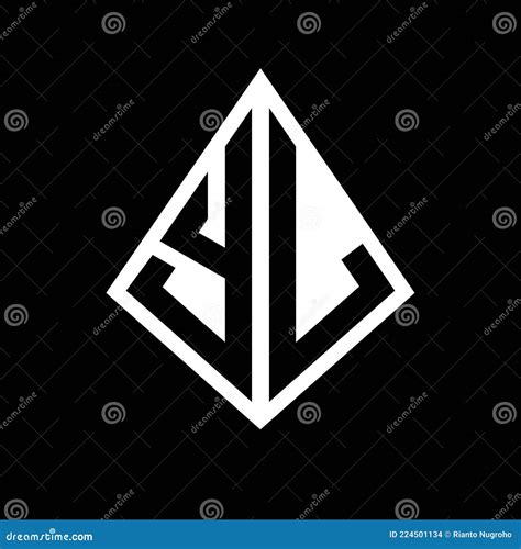 YL Logo Letters Monogram With Prisma Shape Design Template Stock Vector