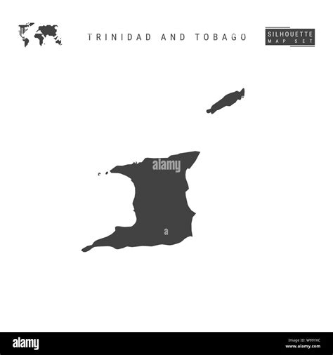 Trinidad And Tobago Blank Vector Map Isolated On White Background High Detailed Black