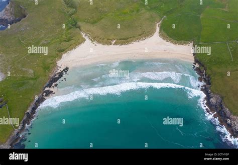 View Of Beach At Wick Of Breckon On Island Of Yell Shetland Scotland