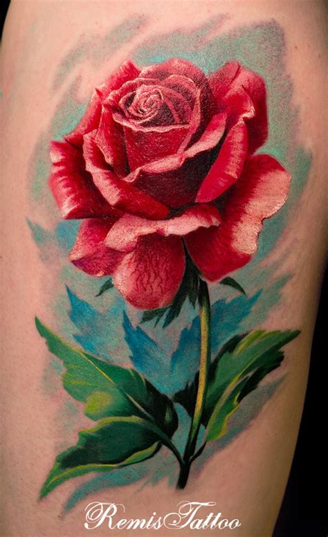 Realistic Rose Tattoo Color By Remistattoo On Deviantart