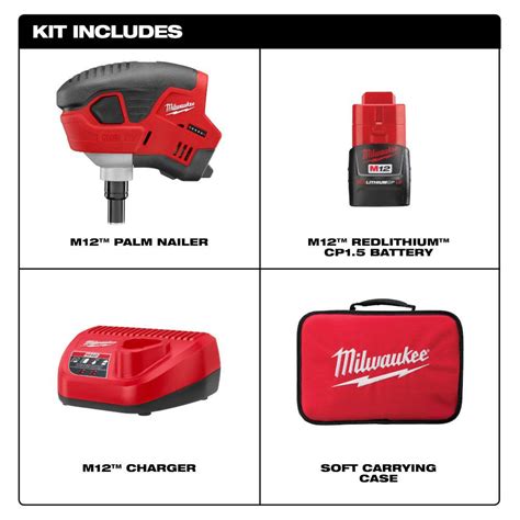 Milwaukee M Cordless Lithium Ion Palm Nailer Kit Acme Tools