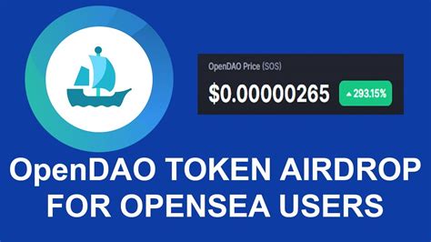 Free Opensea Community Token Airdrop Claim Now Opendao Sos Token