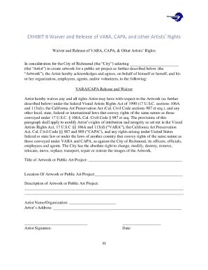 Fillable Online Exhibit B Waiver And Release Of Vara Capa And Other