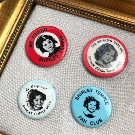 Vintage Shirley Temple Pinback Pins set of 4 ビンテージ シャーリーテンプル ピンバッジ 4個