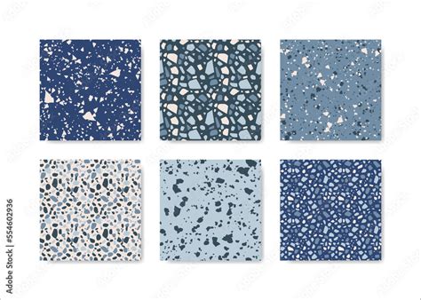 Set of terrazzo seamless patterns. Terrazzo floor pattern. Terrazzo ...