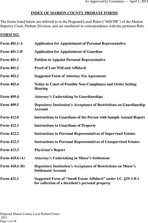 Marion County Indiana Court Forms - CountyForms.com